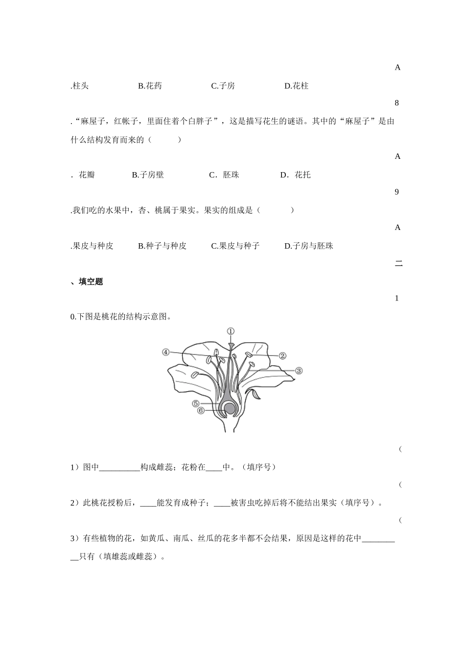 《开花和结果》习题2 含答案.docx_第2页