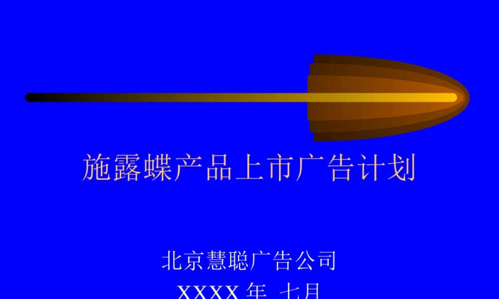 慧聪-施露蝶产品上市广告计划.PPT