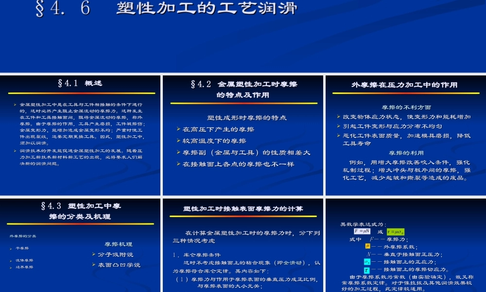 金属塑性加工的摩擦与润滑.ppt