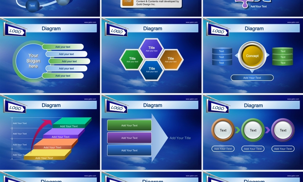 蓝天白云商务PPT模板.ppt