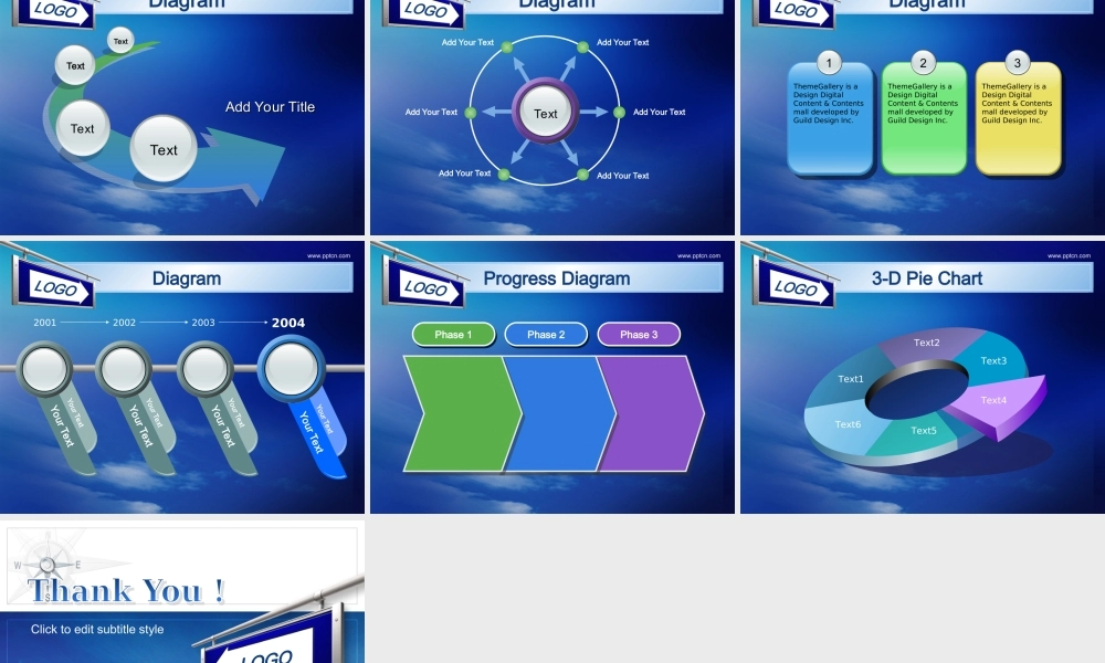 蓝天白云商务PPT模板.ppt