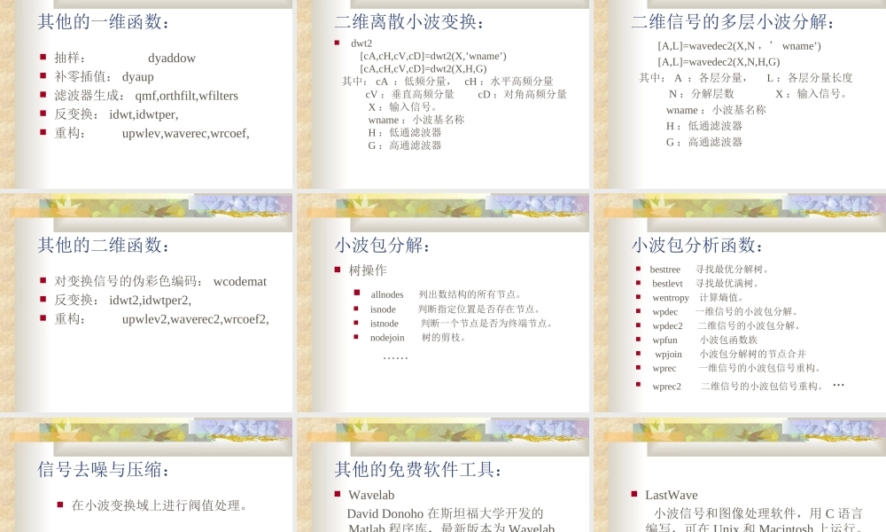 Matlab中的小波分析工具箱.ppt