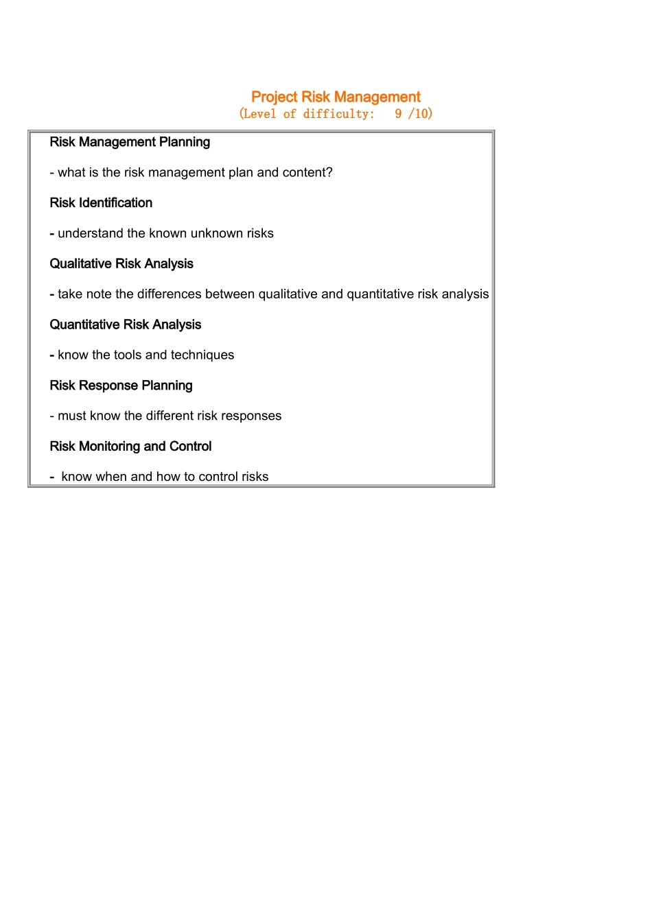 PMP项目风险管理复习要点.doc_第1页