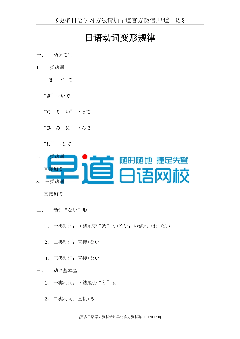 日语动词变形规律.doc_第1页