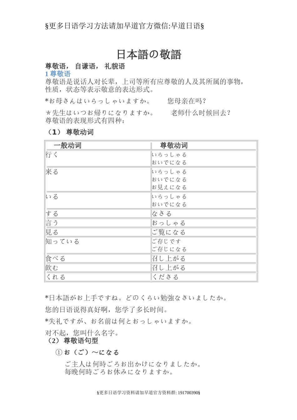 日语尊敬语__老师发给我的__肯定很有用!!!.doc_第1页
