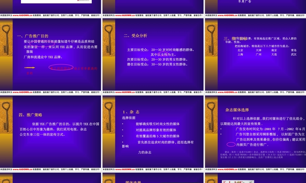 YKK中国市场推广媒体策略提案.ppt