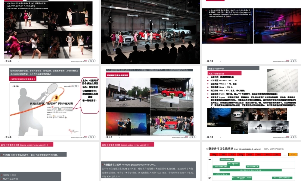 奥迪市场部2010年总结及2011年计划.ppt