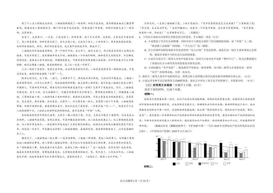 2018年海南高考语文试题及答案.docx_第2页