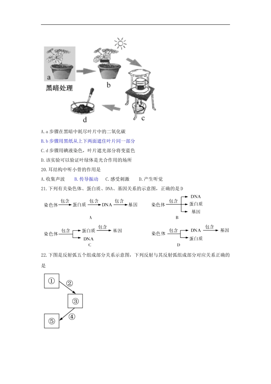 2018年福建省学业水平考试生物试题（word版有答案）.doc_第3页