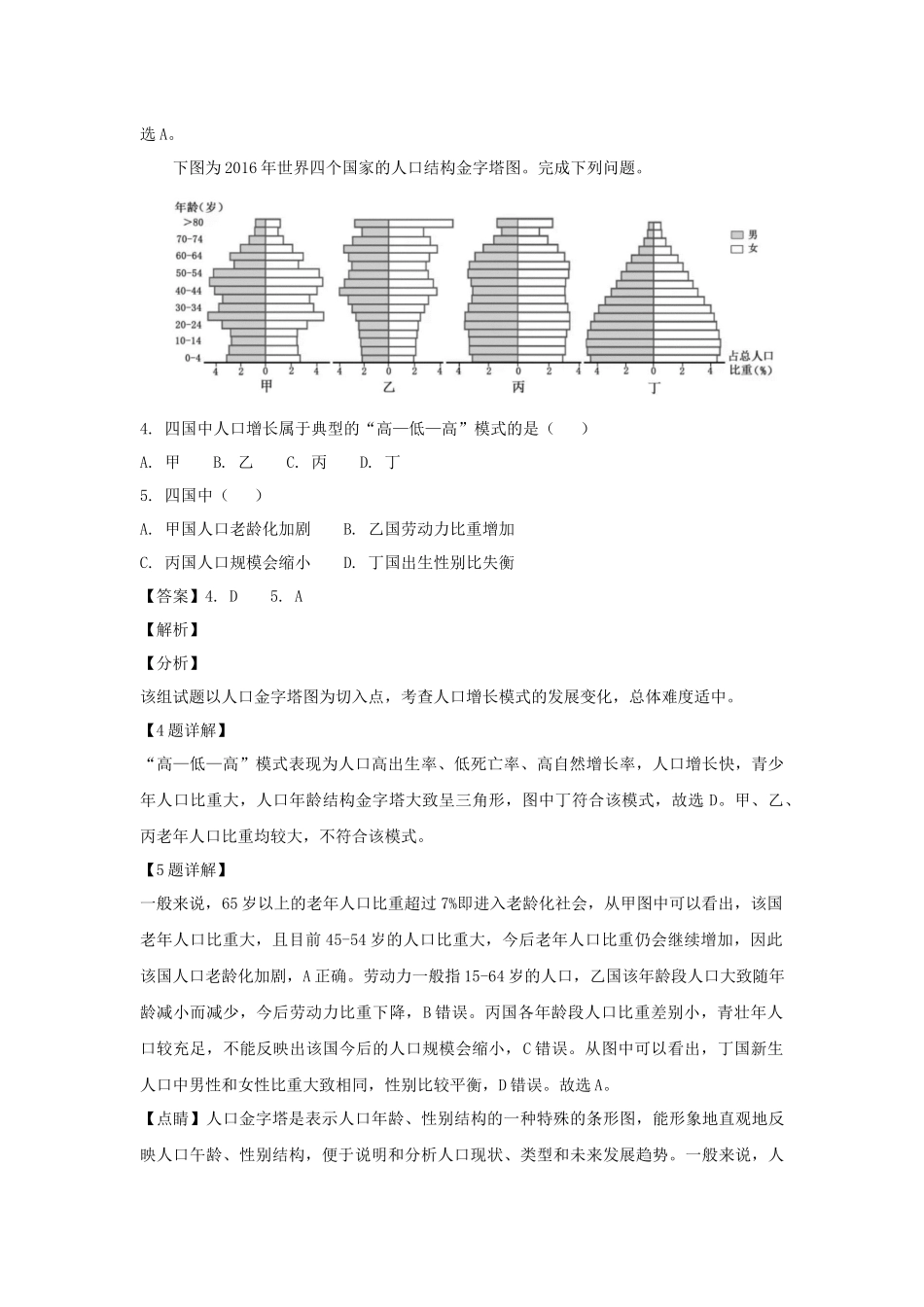 2018年浙江省高考地理【11月】（含解析版）(1).docx_第2页