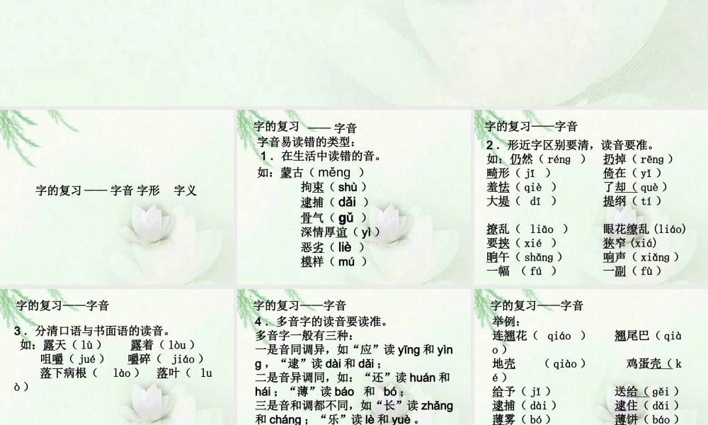 【语文】小学6年语文字词句总复习秘籍.ppt