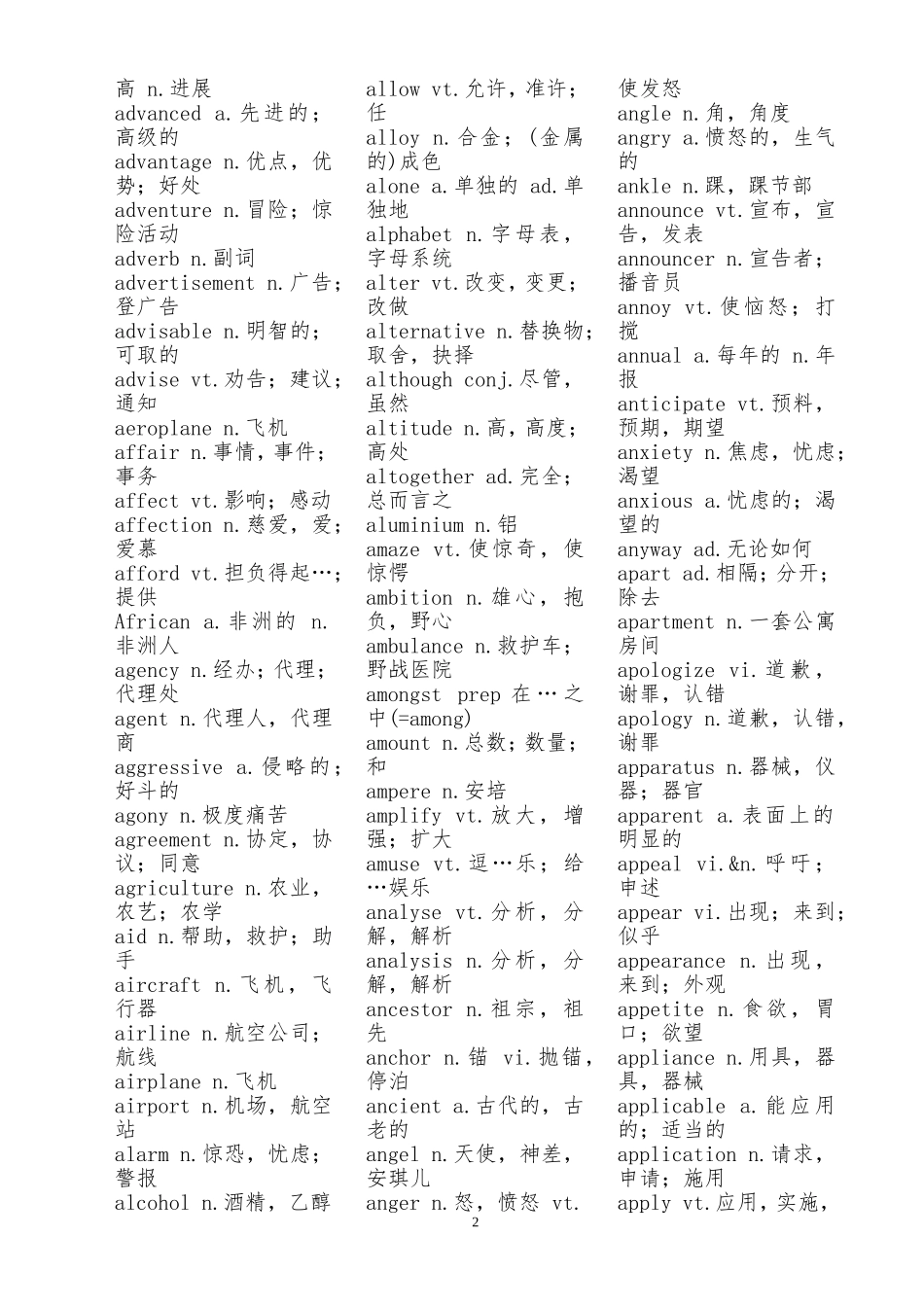 2015年全国大学英语四六级全部词汇【更多资料加入【公·众·号：HappyRan】】.doc_第2页