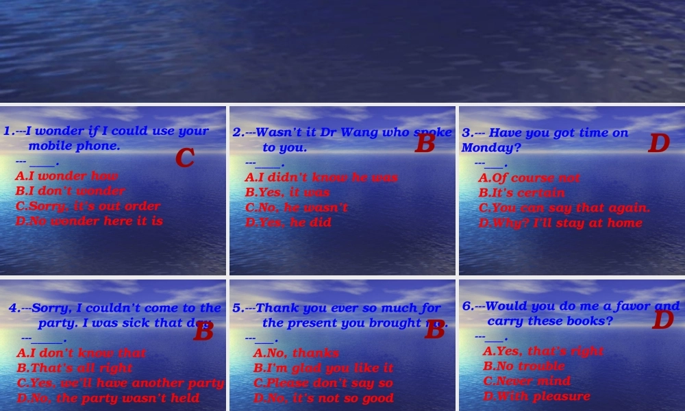 2014高考英语语法专题复习 课件19《英语交际用语及惯用法练习.ppt