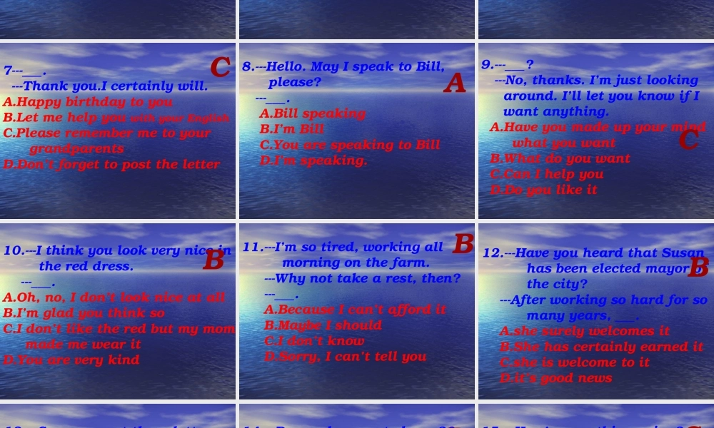 2014高考英语语法专题复习 课件19《英语交际用语及惯用法练习.ppt