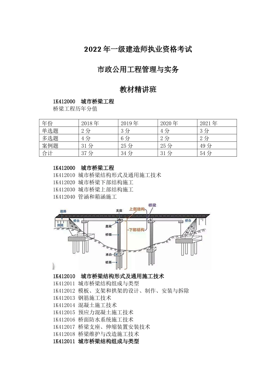 02、1K412000 城市桥梁工程+1K420100 城市桥梁工程质量检查与验收（336页-506页为0620更新）.docx_第1页