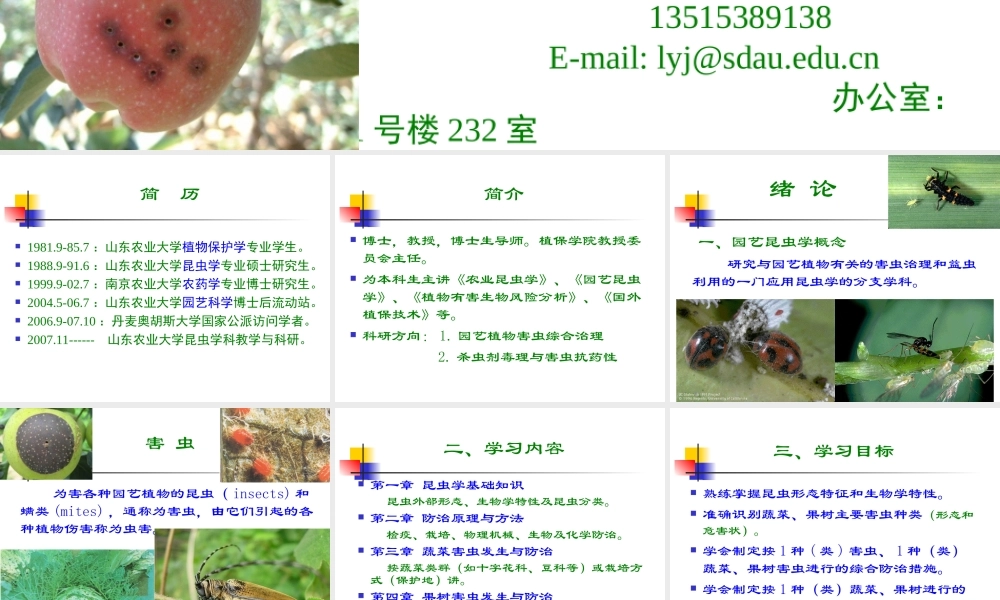 园艺昆虫学（昆虫学通论）-2014.8.ppt