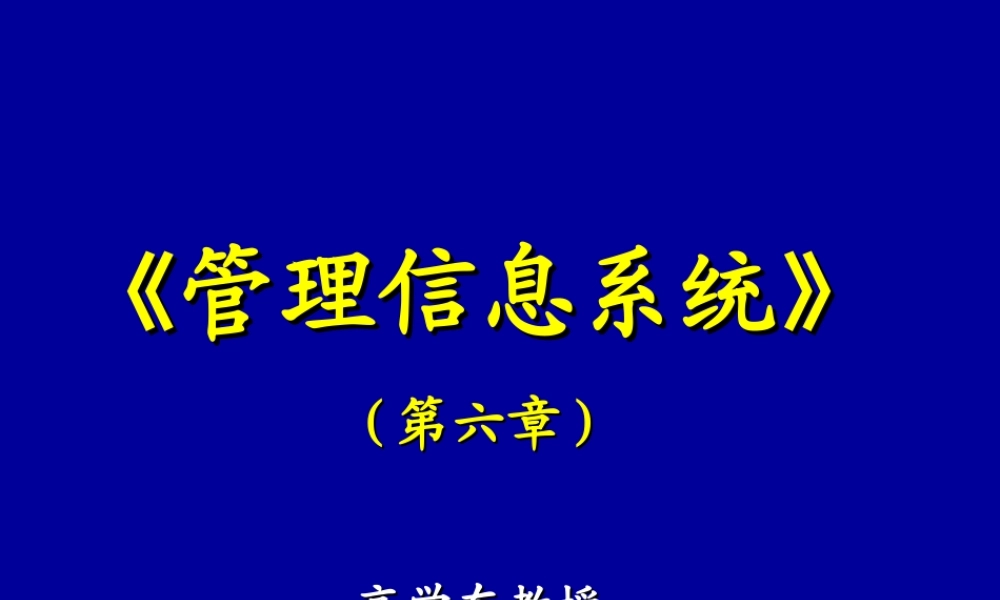MIS讲义（第6章）-新书版.ppt