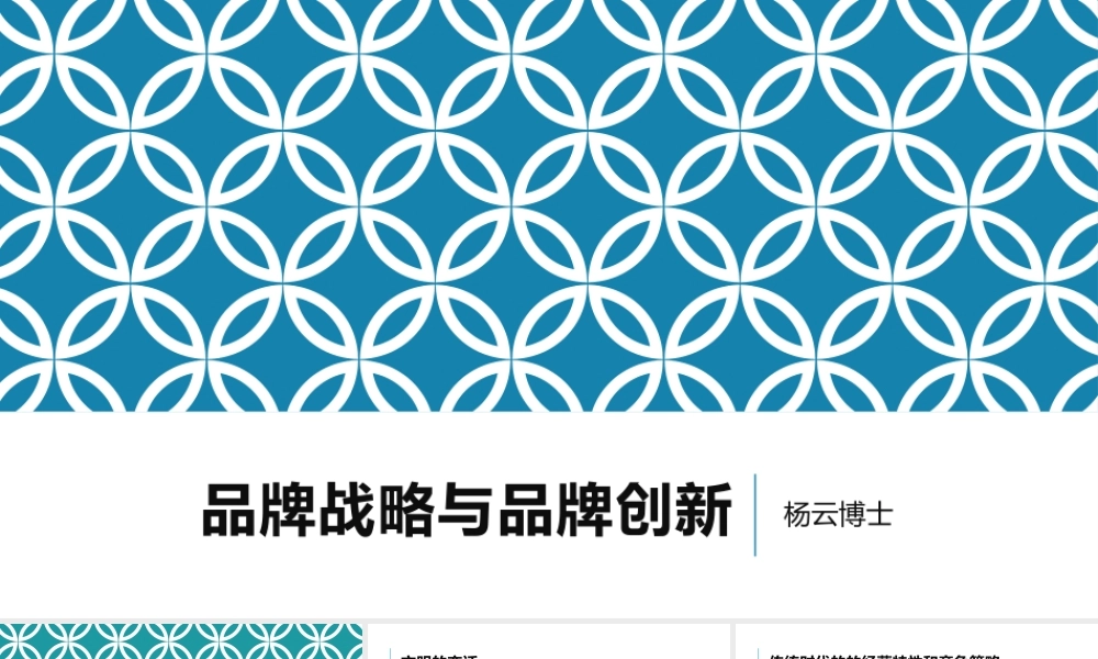 品牌战略与品牌创新（讲义）.pptx