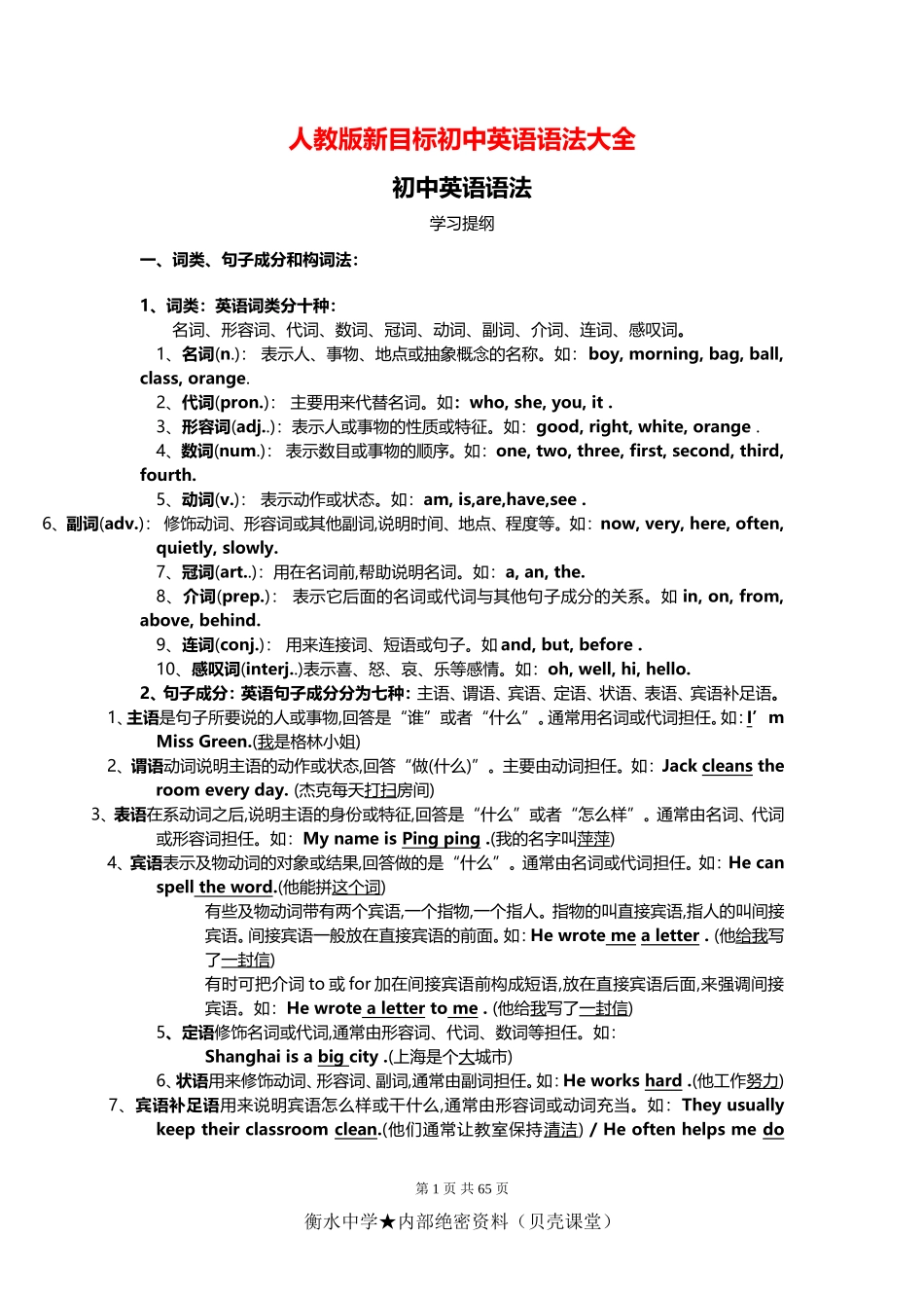 人教版初中英语语法大全1.doc_第1页
