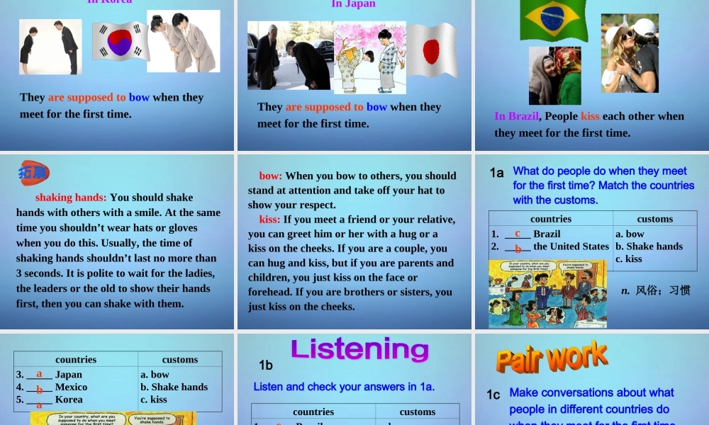 九年级英语全册 Unit 10 You’re supposed to shake hands课件2.ppt