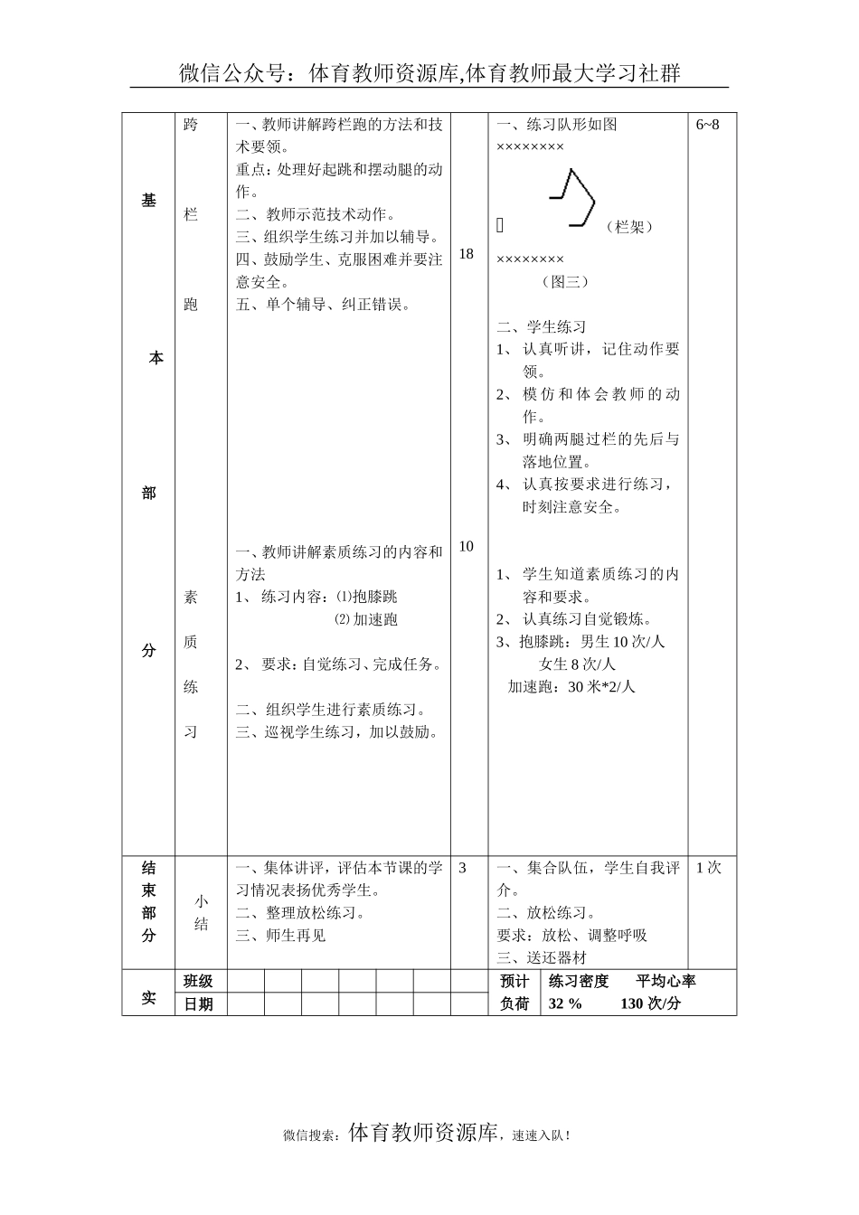 初中九年级体育全部教案.doc_第3页