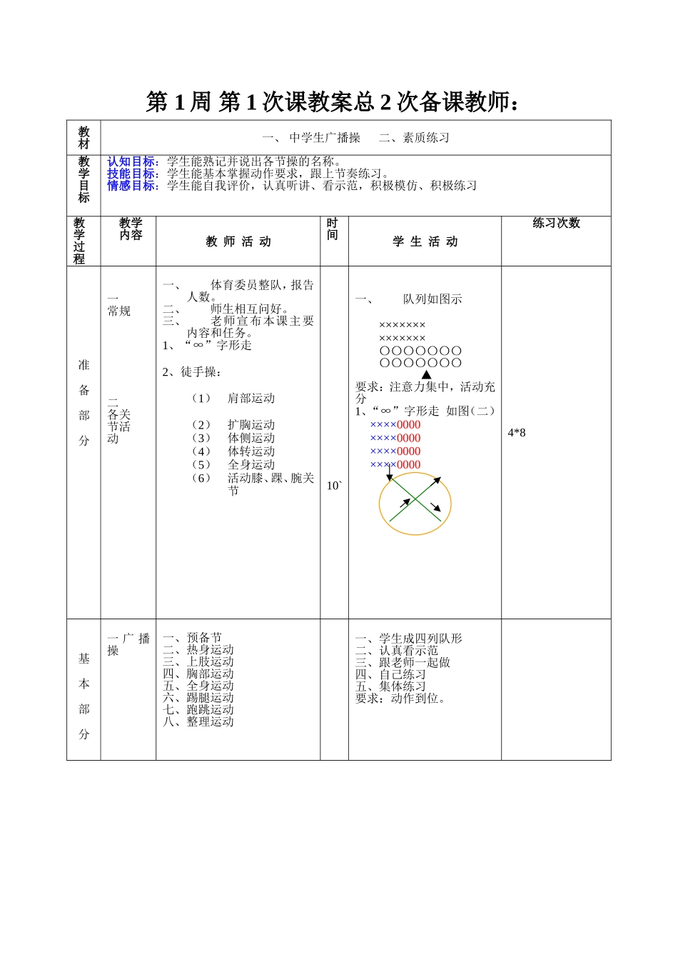 初中体育教案全集--七年级-八年级-九年级1.doc_第1页