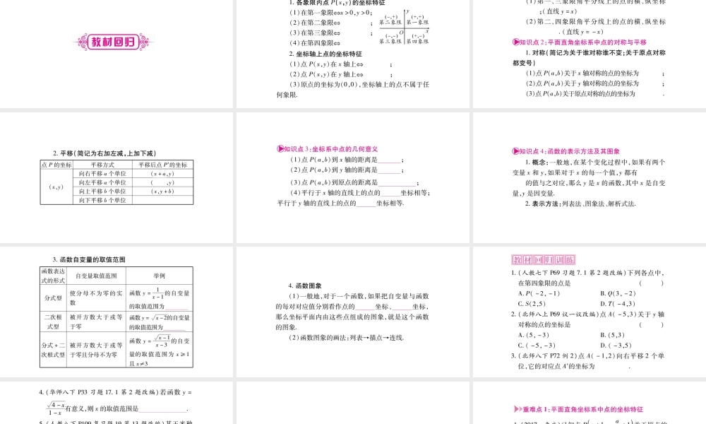 2018中考数学总复习（重庆专版）一轮考点系统复习课件（图片版）第3章函数 (共153张PPT).pptx