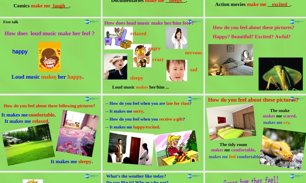 湖北省松滋市涴市镇初级中学九年级英语全册 Unit 11 Sad movies make me cry课件.ppt