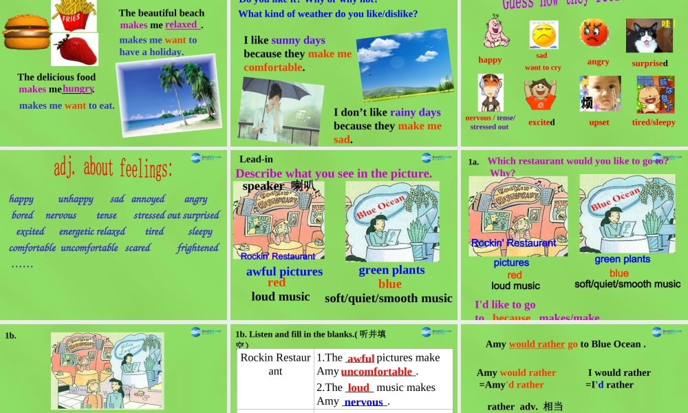 湖北省松滋市涴市镇初级中学九年级英语全册 Unit 11 Sad movies make me cry课件.ppt