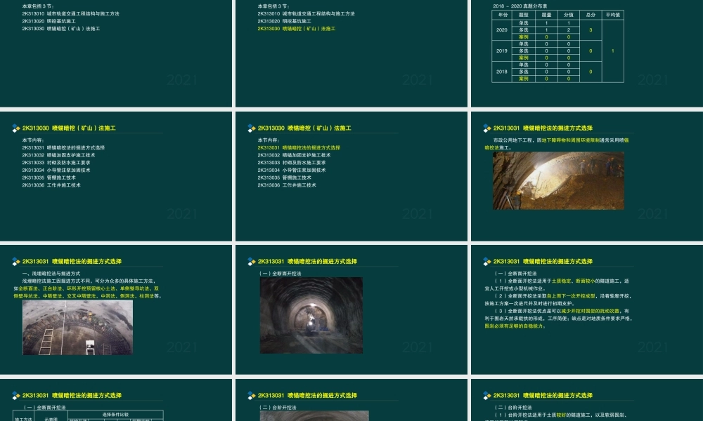 11、2K313030 喷锚暗挖（矿山）法施工.pptx