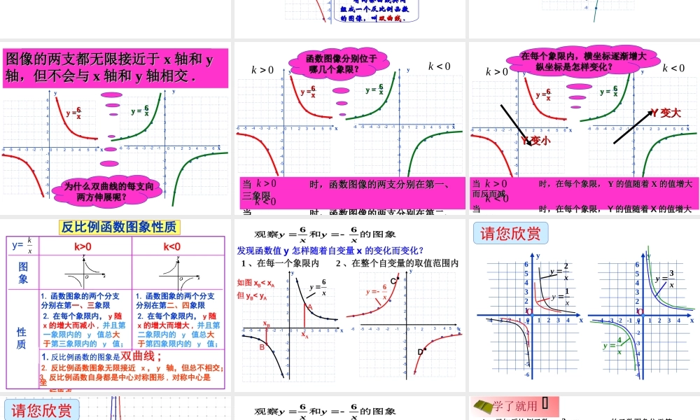 沪教版数学八上18.3反比例函数的图像和性质.ppt