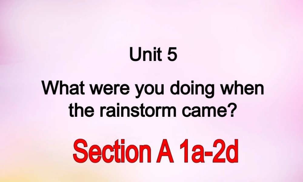 河北省承德县三沟初级中学八年级英语下册 Unit 5 What were you doing when the rainstorm came课件5 .ppt