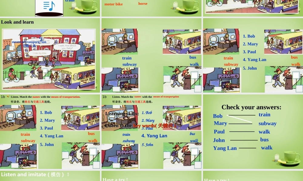 【浙江省】 2 Unit 3 How do you get to school课件.ppt