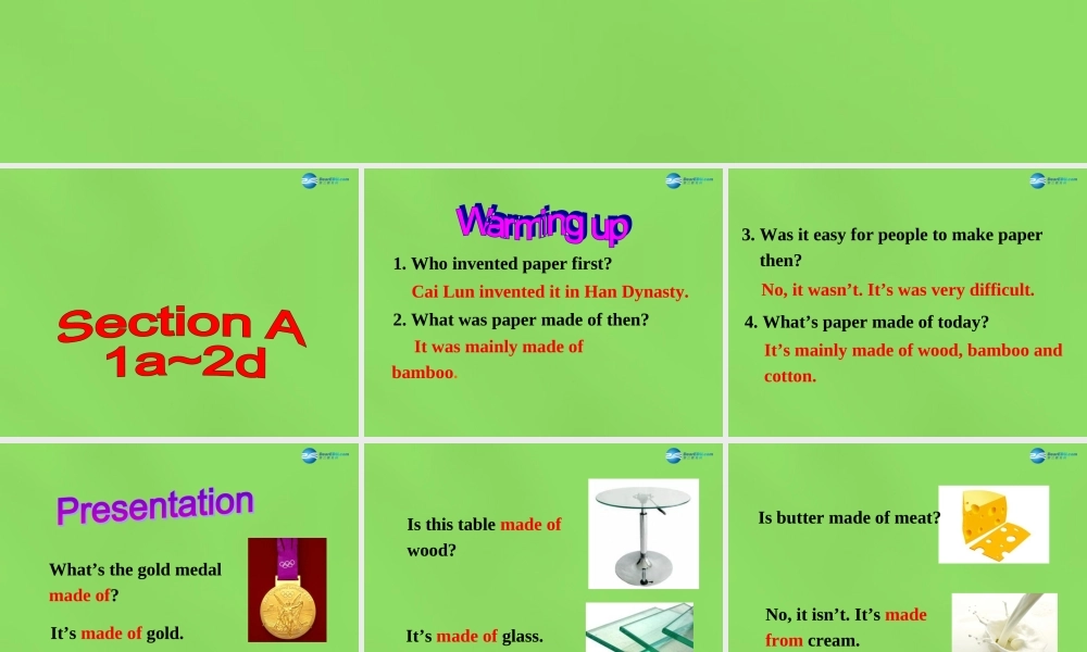 湖北省松滋市涴市镇初级中学九年级英语全册 Unit 5 What are the shirts made of课件.ppt