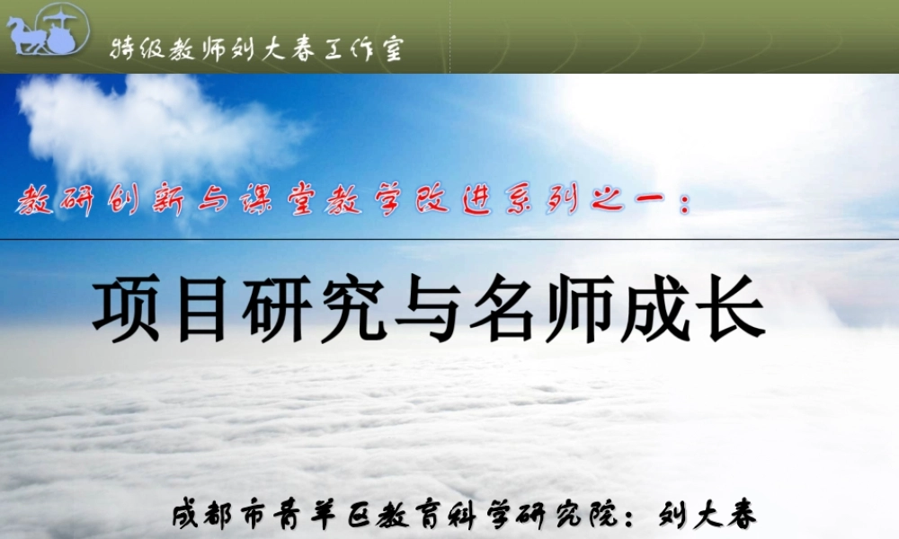 刘大春西安项目研究 一天.ppt