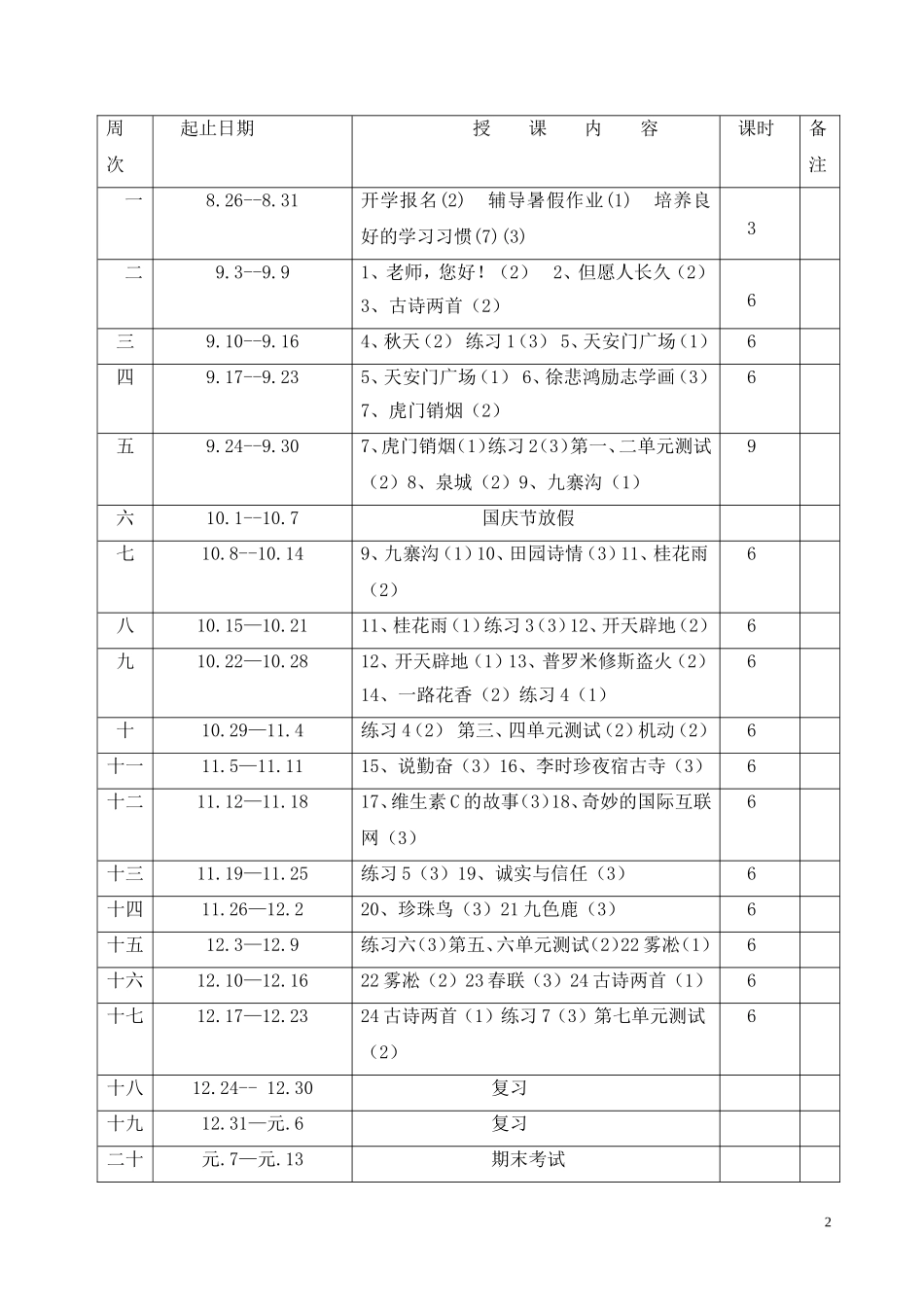 苏教版小学语文四年级上册教案全集（187页）.doc_第2页