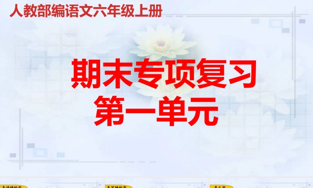 人教部编版语文六年级上册期末专项复习课件.pptx