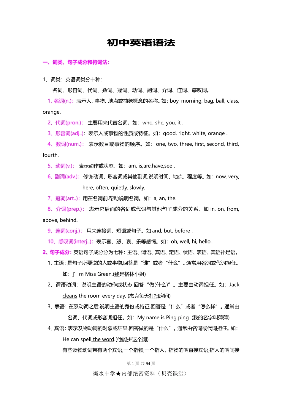 初中英语语法知识点全解.doc_第1页
