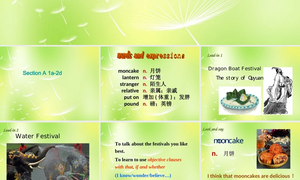 宁夏灵武市回民中学九年级英语全册 Unit 2 I think that mooncakes are delicious课件 （新版）人教新目标版.ppt