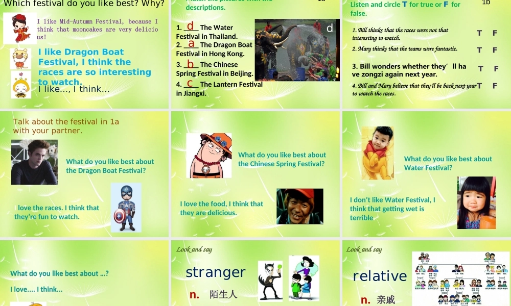 宁夏灵武市回民中学九年级英语全册 Unit 2 I think that mooncakes are delicious课件 （新版）人教新目标版.ppt