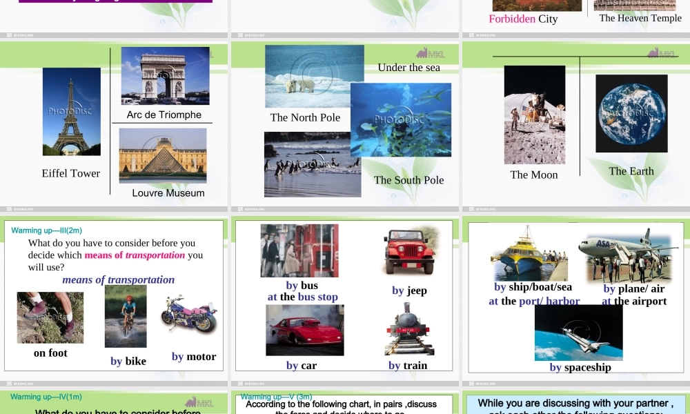 高一英语优质课件：Unit3 Travel Journal全套课件（新人教版必修1）.ppt