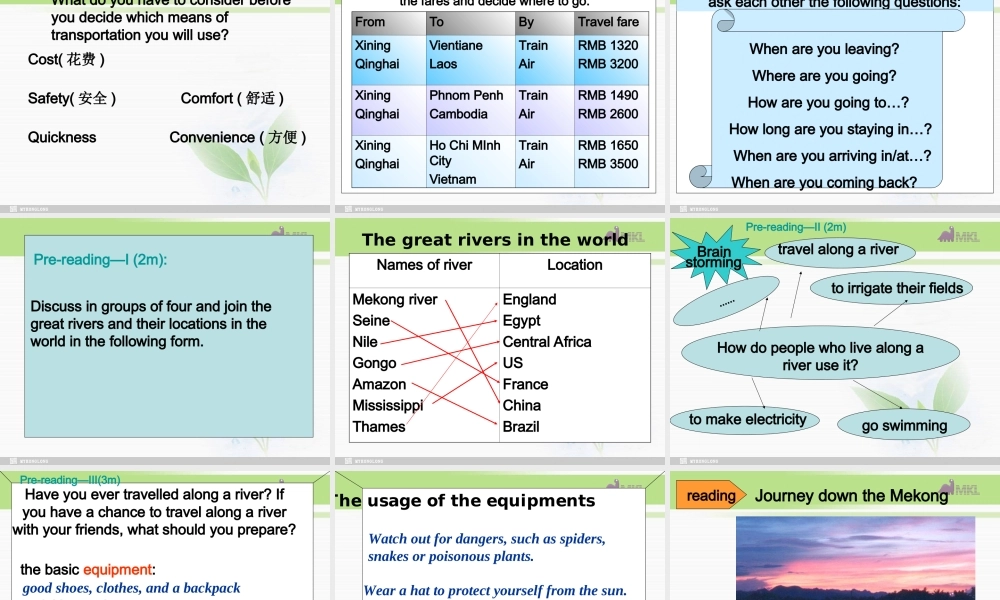 高一英语优质课件：Unit3 Travel Journal全套课件（新人教版必修1）.ppt