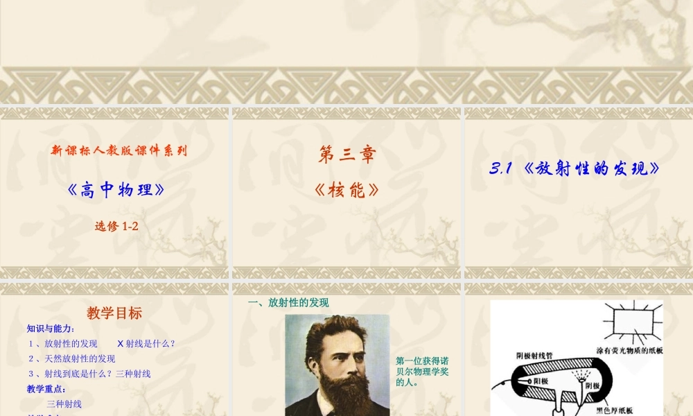 高中物理新课标版人教版选修1-2精品课件：3.0《核能》PPT课件（共101页）.ppt