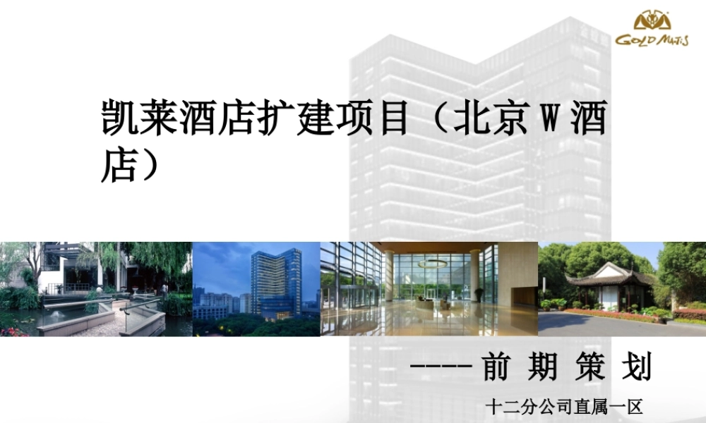 酒店扩建装饰装修项目前期策划（图文并茂）.ppt
