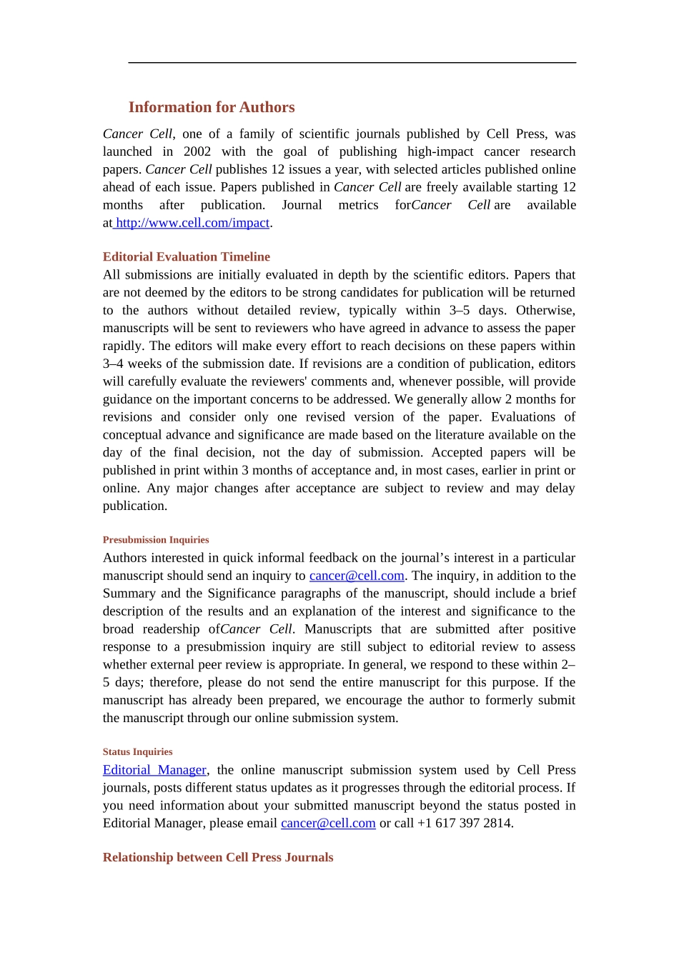 Cancer Cell-Information for Authors(1).docx_第1页