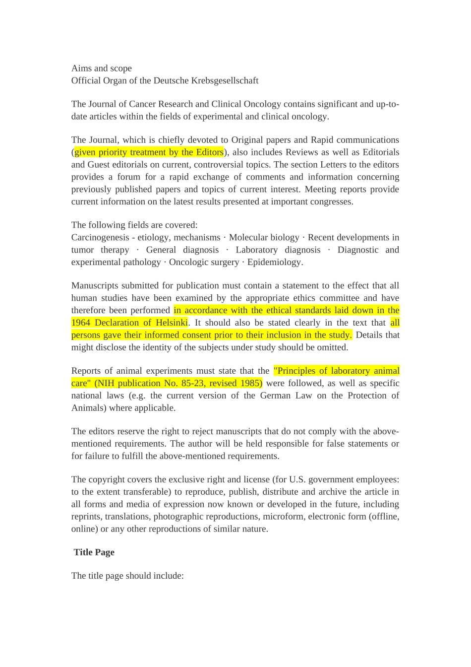 J Cancer Res Clin-INSTRUCTIONS FOR AUTHORS(1).docx_第1页