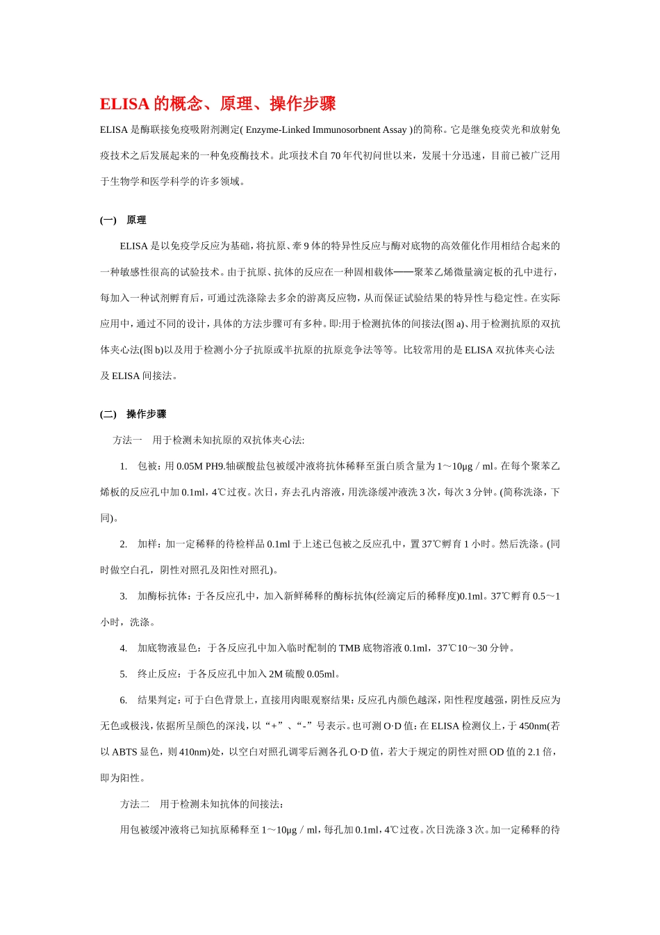ELISA的概念、原理、操作步骤(1).doc_第1页
