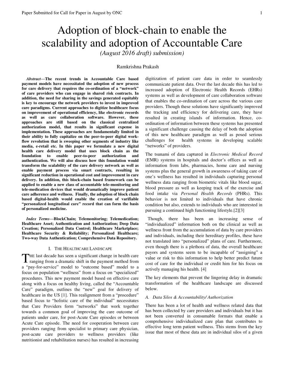 使用区块链技术来实现责任制医疗的扩展及采用.pdf_第1页