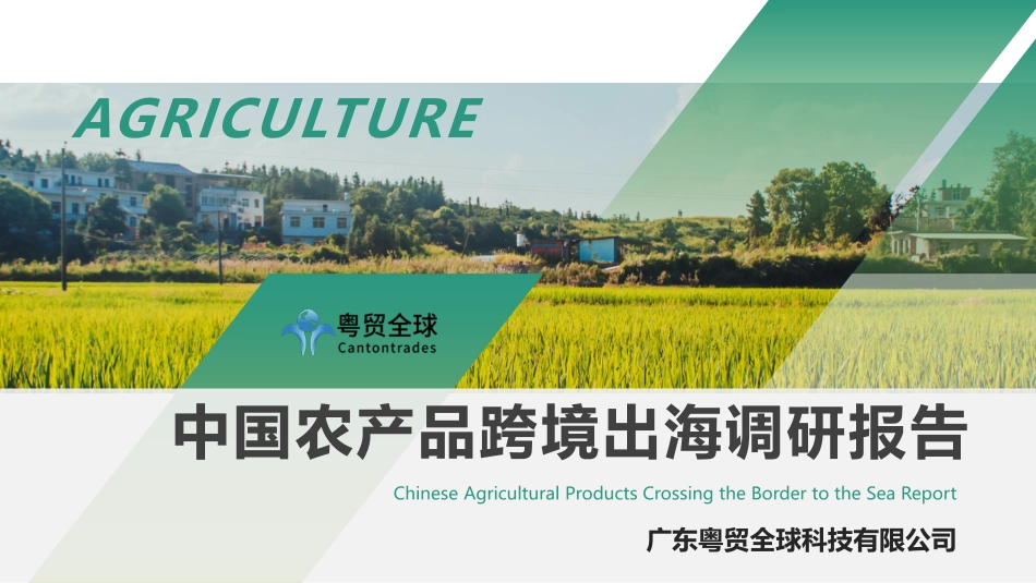 粤贸全球：中国农产品跨境出海调研报告-30页-WN5.pdf_第1页