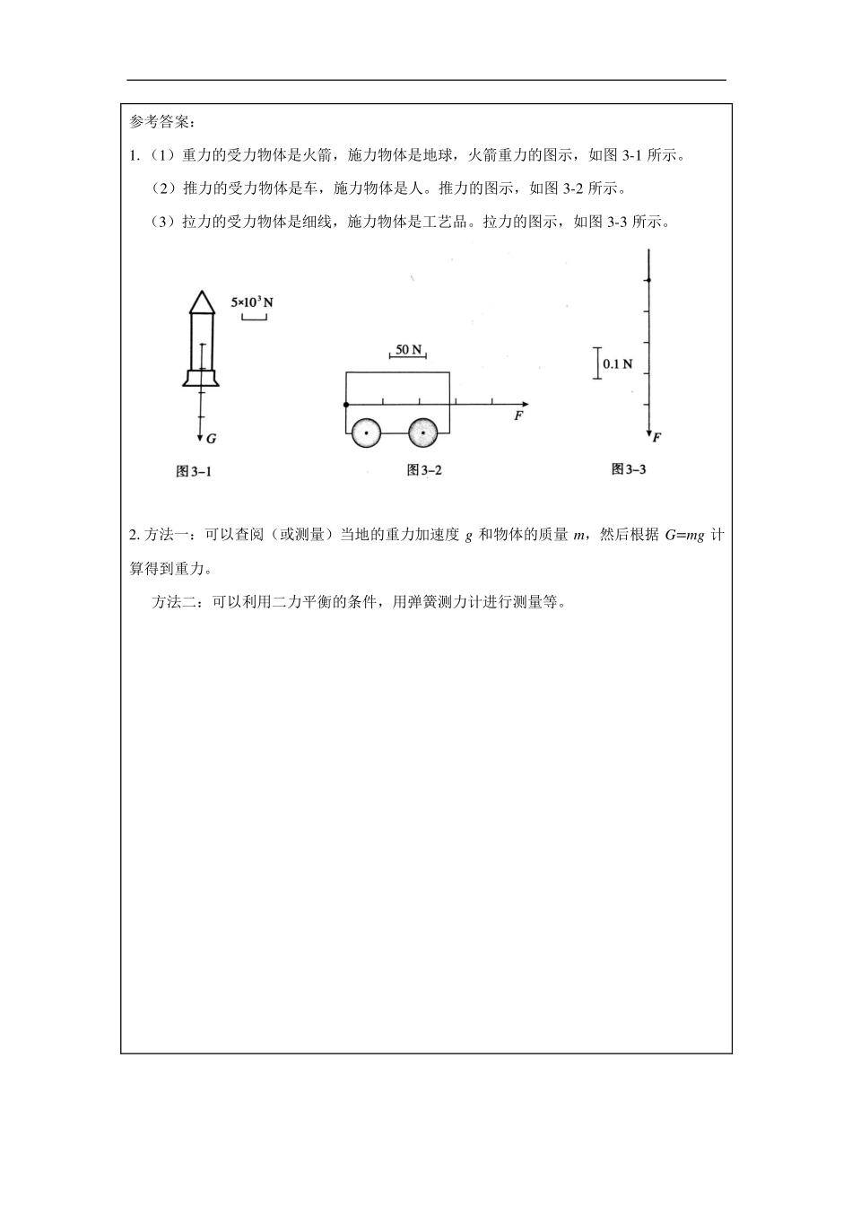 重力与弹力（第一课时）-课后练习.pdf_第2页